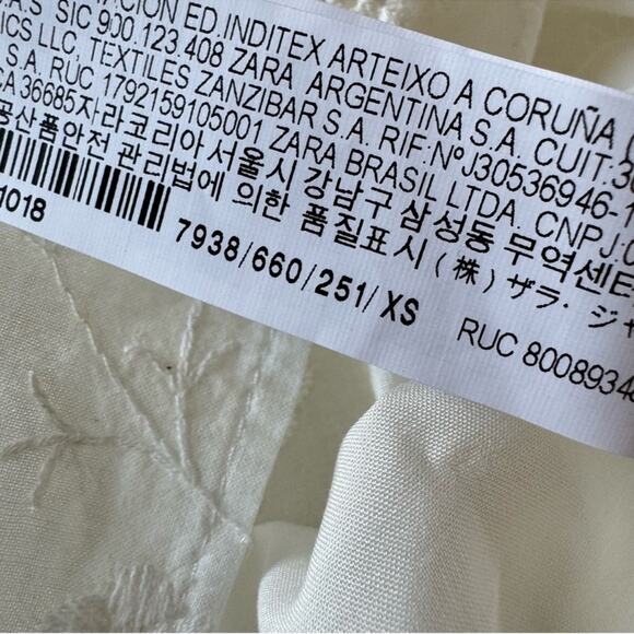 NWT Zara Openwork Embroidered Midi Cotton Dress Oyster White Blogger Favorite XS - Picture 12 of 16